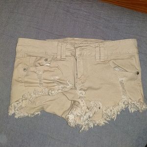 Ripped jean shorts